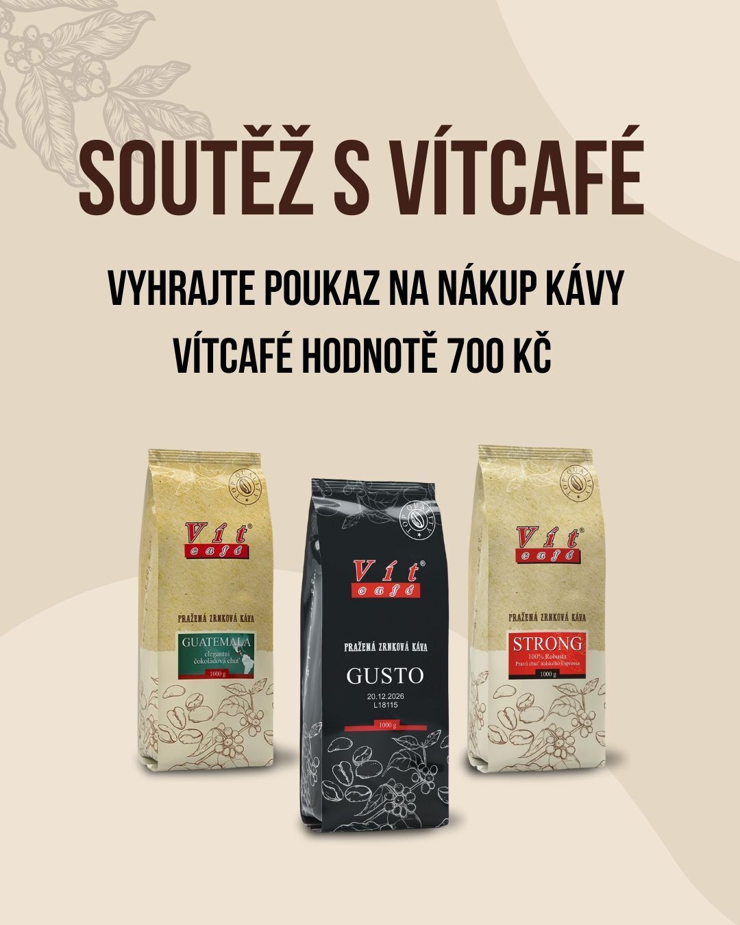 Soutěžte s Vítcafé na sociálních sítích