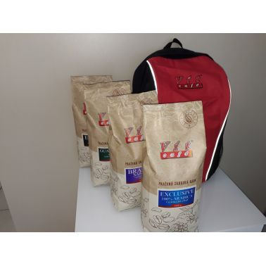 VÍTCAFÉ - 4 kg kávy 100% Arabiky + batoh zdarma