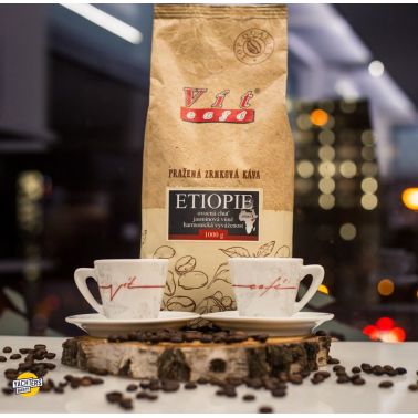 VÍTCAFÉ káva ETIOPIE + 2 šálky na espresso 50ml