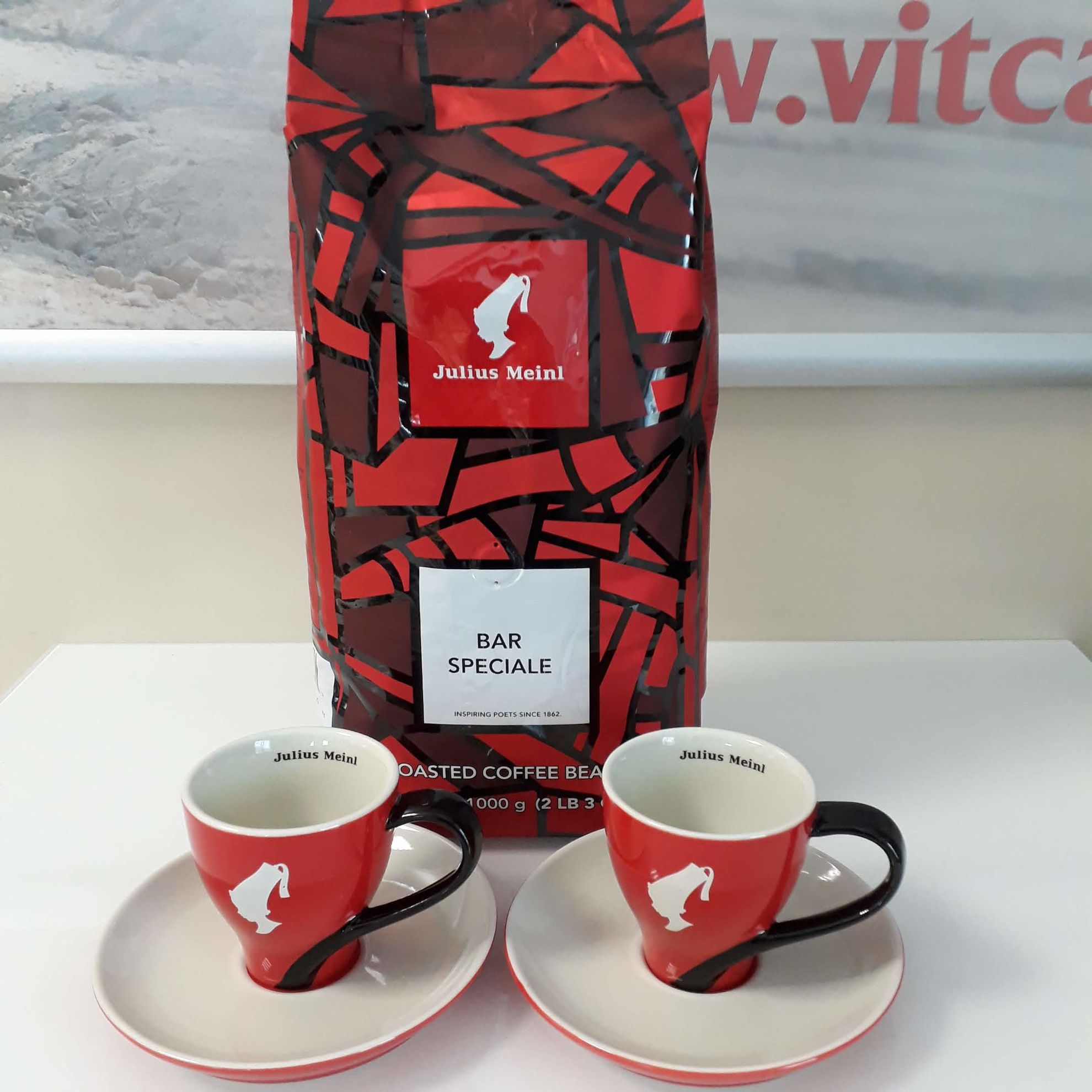 JULIUS MEINL BAR SPECIALE zrno 1 kg set šálky Cappuccino 90ml Šálky